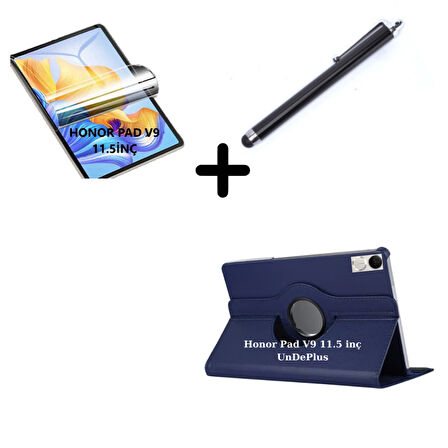 Honor Pad V9 11.5 inç Kılıf Dönen Tablet Kilifi Ekran Koruyucu+Kalem