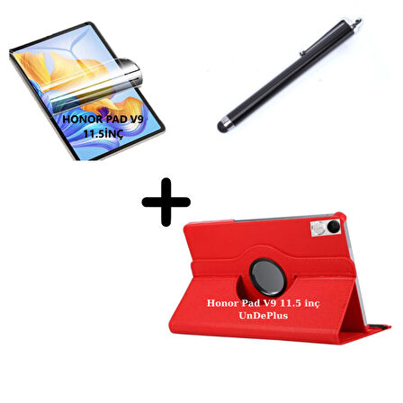 Honor Pad V9 11.5 inç Kılıf Dönen Tablet Kilifi Ekran Koruyucu+Kalem