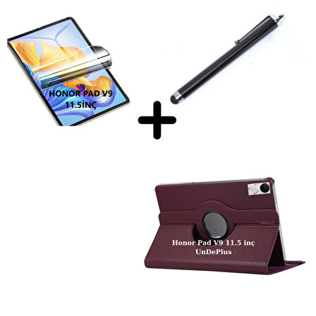 Honor Pad V9 11.5 inç Kılıf Dönen Tablet Kilifi Ekran Koruyucu+Kalem