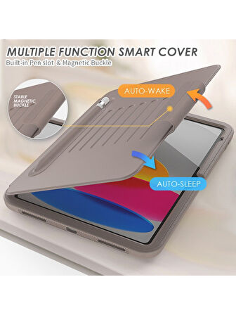 Apple iPad Air 11inç M2/M3 2025-2024 Kılıf Multifunction Leather Case