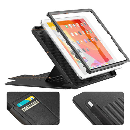 Apple iPad Pro 11inç M4 2024 Kılıf Multifunction Leather Case A2228 A2068 A2230 A2231
