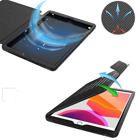 Apple iPad Pro 11inç M4 2024 Kılıf Multifunction Leather Case A2228 A2068 A2230 A2231