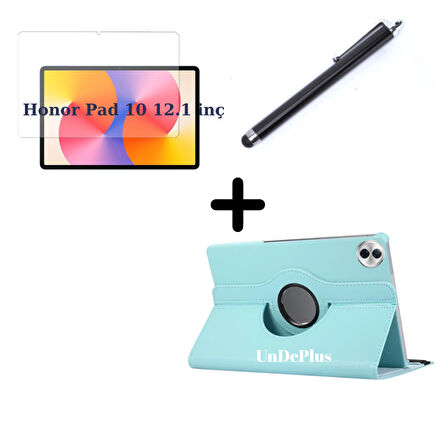 Honor Pad 10 12.1inç Kılıf Dönen Tablet Kilifi Ekran Koruyucu+Kalem