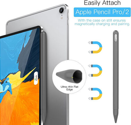 Apple Pencil Pro & Apple Pencil 2. Nesil için Uyumlu Koruyucu Esnek Silikon Kılıf (KALEM DEĞİLDİR!)