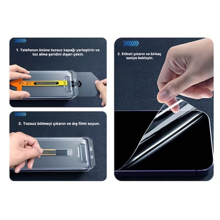 Apple iPhone 14 Pro Max AR300 kaplama Oliv HD Temperli Cam Ekran Koruyucu + Kolay Uygulama Aparatı