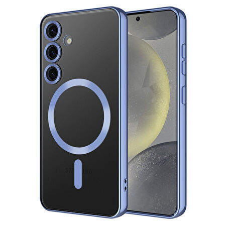 Samsung Galaxy A15 için Magsafe ile uyumlu Kılıf Kamera Lensli Korumalı Şeffaf Silikon Kapak