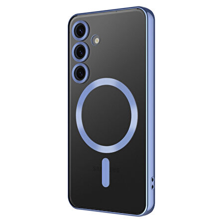 Samsung Galaxy A15 için Magsafe ile uyumlu Kılıf Kamera Lensli Korumalı Şeffaf Silikon Kapak