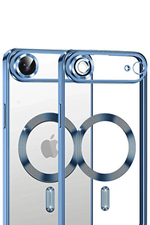 Apple iPhone 17 Air için Magsafe ile uyumlu Kılıf Kamera Lensli Korumalı Şeffaf Silikon Kapak