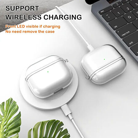 Apple Airpods Pro 3. Nesil ile uyumlu Kılıf Şeffaf Kristal Silikon Sert PC Şeffaf Case 14