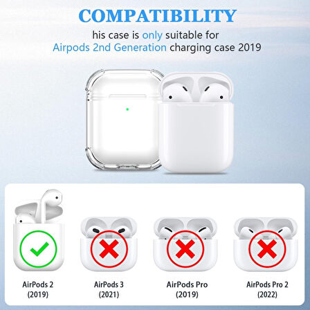 Apple Airpods 1/2. Nesil ile uyumlu Kılıf Kristal Silikon Şeffaf Case