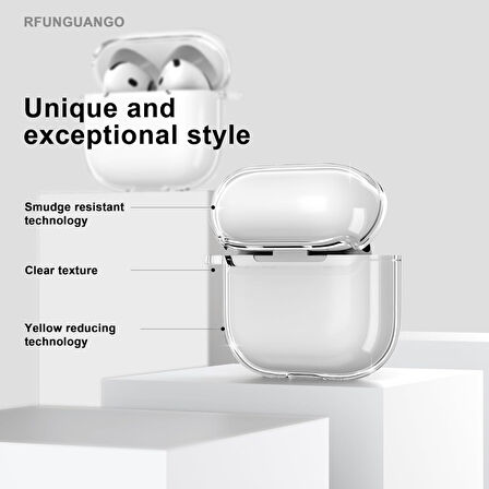 Apple Airpods 4. Nesil ile uyumlu Kılıf Kristal Silikon Şeffaf Case
