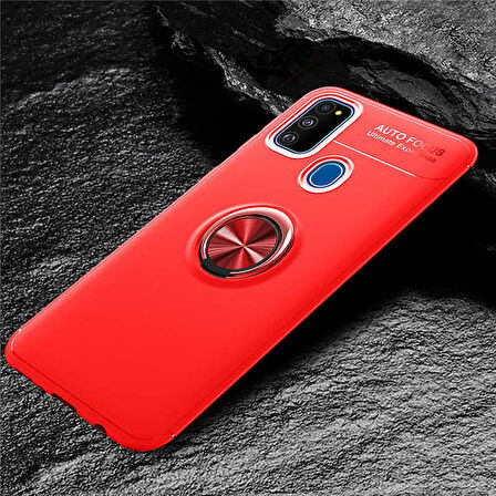 Samsung Galaxy M30S Kılıf Yüzüklü Magnetli Ravel Case