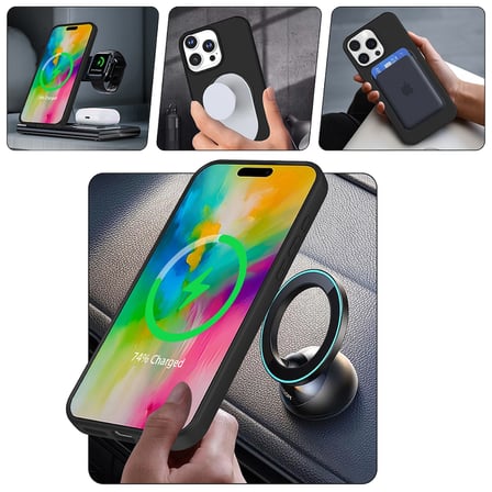 Apple iPhone 14 Pro Max Kılıf M-safe Şarj Özellikli Standlı Zore Samara Kapak