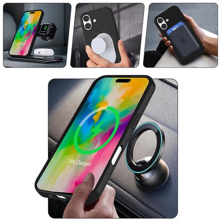 Apple iPhone 17 Pro Kılıf M-safe Şarj Özellikli Standlı Zore Samara Kapak