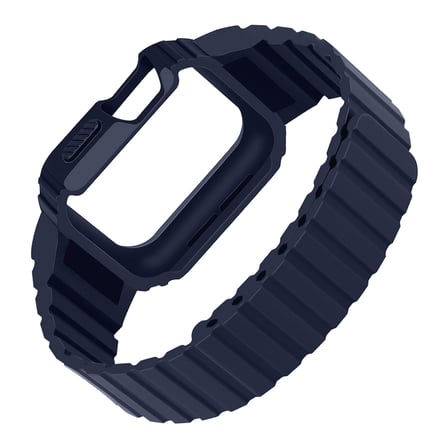 Apple Watch 10/11 42mm-38/40/41mm Kordon Armour Defens Kasa Koruyuculu Silikon Band 142 2/3/4/5/6/se/7/8/9