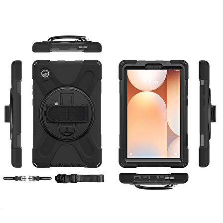 Samsung Galaxy Tab A11 8.7inç Kılıf Defender Askılı Zırhlı Tank Case X133 X135 135F