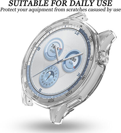 Huawei Watch GT 6 46mm Silikon Parlak Renkli Ekran Koruyuculu Kasa Koruyucu (42mm Değildir)