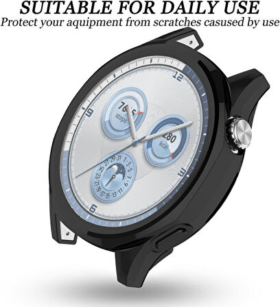 Huawei Watch GT 6 46mm Silikon Parlak Renkli Ekran Koruyuculu Kasa Koruyucu (42mm Değildir)