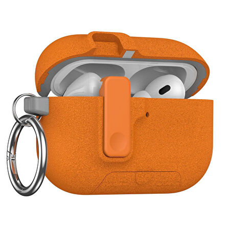 Apple Airpods Pro 3. Nesil ile uyumlu Kılıf Standlı Kilitli TPU Premium Matte Trip Case