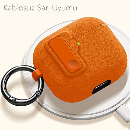 Apple Airpods Pro 3. Nesil ile uyumlu Kılıf Standlı Kilitli TPU Premium Matte Trip Case