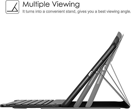 Samsung Galaxy Tab S10 FE+ Plus 13.1inç Kılıf Kablosuz Klavyeli Case Mobax Türkçe X620 X626