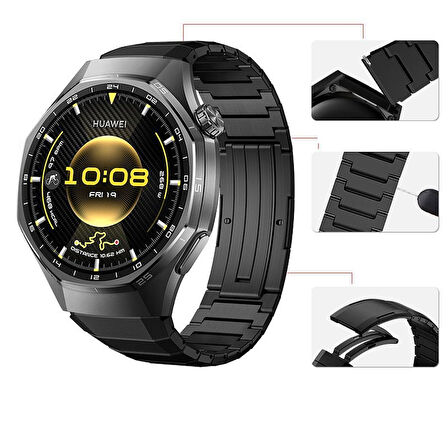 Huawei Watch GT 6/5/4/3/2 Pro 46mm (22MM) Kordon Metal Titanyum Saate Orjinal 1e-1 Uyum+Kısıltma Apratı
