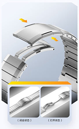 Huawei Watch GT 6/5/4/3/2 Pro 46mm (22MM) Kordon Metal Titanyum Saate Orjinal 1e-1 Uyum+Kısıltma Apratı