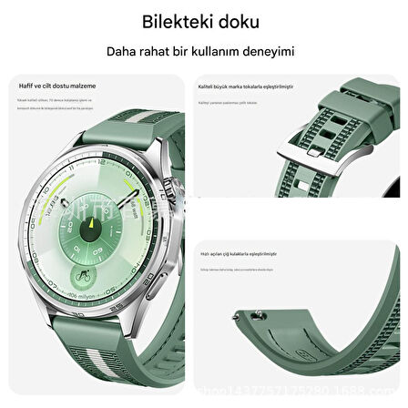 Huawei Watch GT 6/5/4/3/2 Pro 46mm Ultimate SE Elite Kordon Lansman Kumaş Dikişli Silikon 102