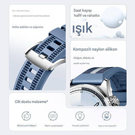 Huawei Watch GT 6/5/4/3/2 Pro 46mm Ultimate SE Elite Kordon Lansman Kumaş Dikişli Silikon 102