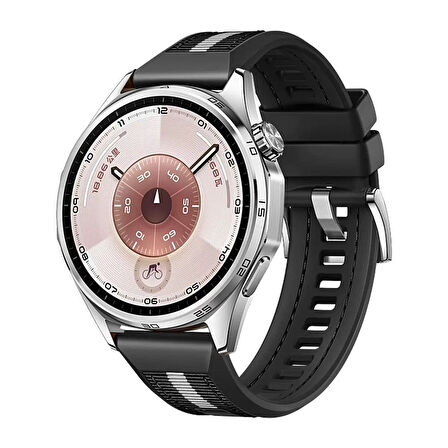 Huawei Watch GT 6/5/4/3/2 Pro 46mm Ultimate SE Elite Kordon Lansman Kumaş Dikişli Silikon 102