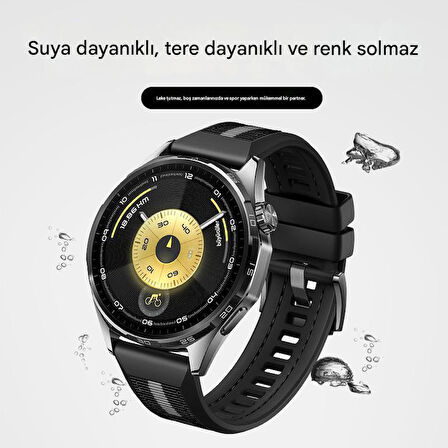 Huawei Watch GT 6/5/4/3/2 Pro 46mm Ultimate SE Elite Kordon Lansman Kumaş Dikişli Silikon 102