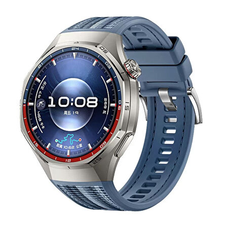 Huawei Watch GT 6/5 Pro 46mm Kordon Lansman Kumaş Dikişli Silikon ORJ Klips 1e-1 uyum 102
