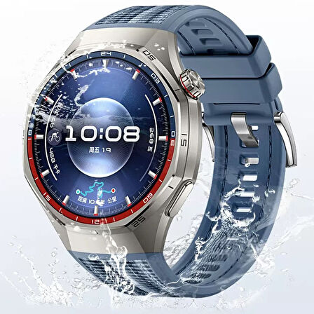 Huawei Watch GT 6/5 Pro 46mm Kordon Lansman Kumaş Dikişli Silikon ORJ Klips 1e-1 uyum 102
