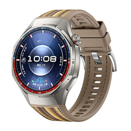 Huawei Watch GT 6/5 Pro 46mm Kordon Lansman Kumaş Dikişli Silikon ORJ Klips 1e-1 uyum 102