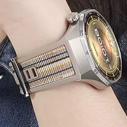Huawei Watch GT 6/5 Pro 46mm Kordon Lansman Kumaş Dikişli Silikon ORJ Klips 1e-1 uyum 102
