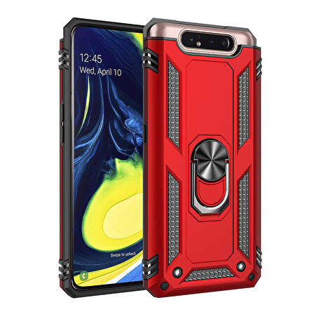 Samsung Galaxy A80 Kılıf Yüzüklü Zırh Tank Vega