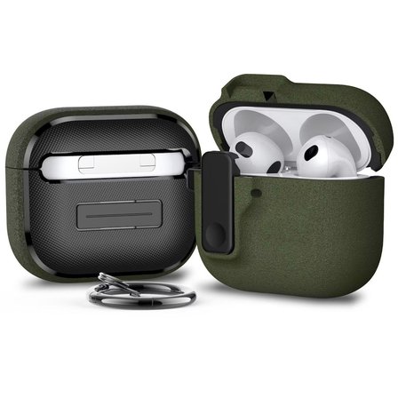 Apple Airpods 4. Nesil ile uyumlu Kılıf Standlı Kilitli TPU Premium Matte Trip Case