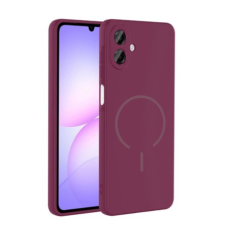 Samsung Galaxy A07 Kılıf Yumuşak Dokulu M-safe Şarj Özellikli Meta Kapak