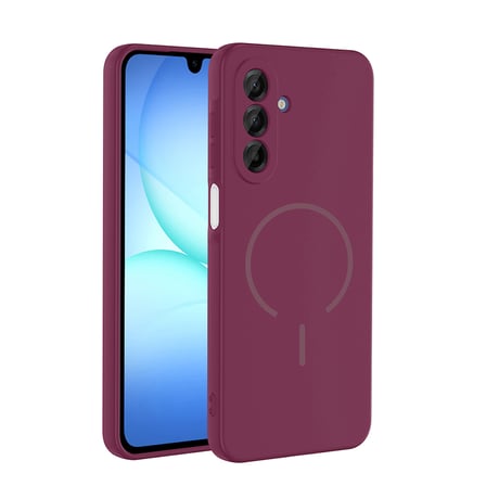 Samsung Galaxy A17 Kılıf Yumuşak Dokulu M-safe Şarj Özellikli Meta Kapak