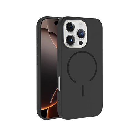 Apple iPhone 16 Pro Max Kılıf Yumuşak Dokulu M-safe Şarj Özellikli Meta Kapak
