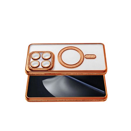 Xiaomi Mi 15T Pro Kılıf M-Safe Şarj Uyumlu Simli Kamera Kenar Taşlı Kapak Joke