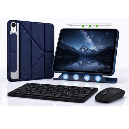 Apple iPad 11.Nesil A16 11inç/10.Nesil 10.9inç Kılıf Multi SkinPro + Klavye + Mouse + Kalem 4lü Set