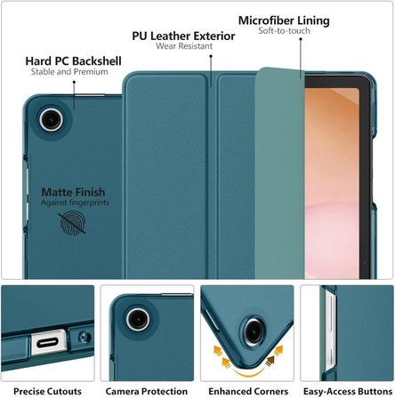 Samsung Galaxy Tab A11 8.7inç Kılıf PU Deri Smart Standlı Case Uyku Modlu X133 X135 X135F