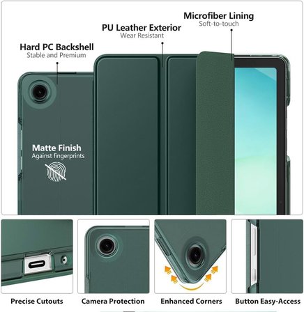 Samsung Galaxy Tab A11 Plus 11inç X230 Kılıf PU Deri Smart Standlı Case Uyku Modlu X235 X236F