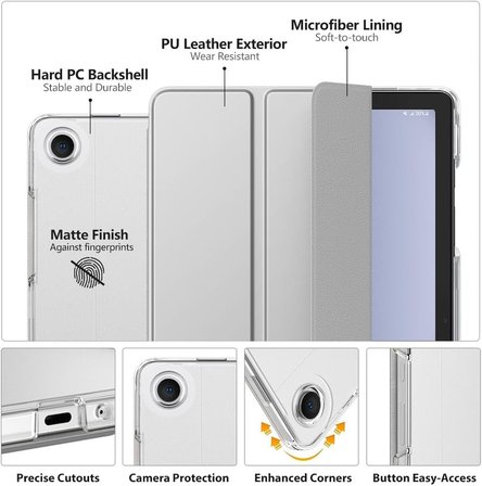 Samsung Galaxy Tab A11 Plus 11inç X230 Kılıf PU Deri Smart Standlı Case Uyku Modlu X235 X236F