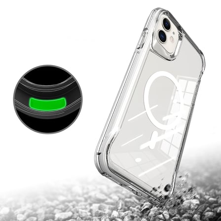 Apple iPhone 11 Kılıf M-safe Şarj Özellikli Sert Şeffaf T-Max Standlı Kapak