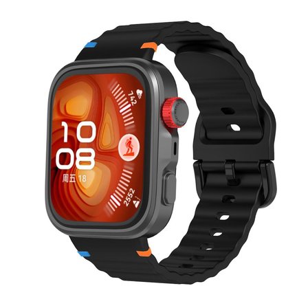 Huawei Watch Fit 4/Fit 4 Pro/Fit 3 Kordon Dekoratif Örgü Çizgili Spor Silikon Kayış