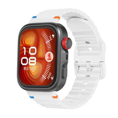 Huawei Watch Fit 4/Fit 4 Pro/Fit 3 Kordon Dekoratif Örgü Çizgili Spor Silikon Kayış
