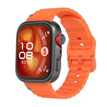 Huawei Watch Fit 4/Fit 4 Pro/Fit 3 Kordon Dekoratif Örgü Çizgili Spor Silikon Kayış