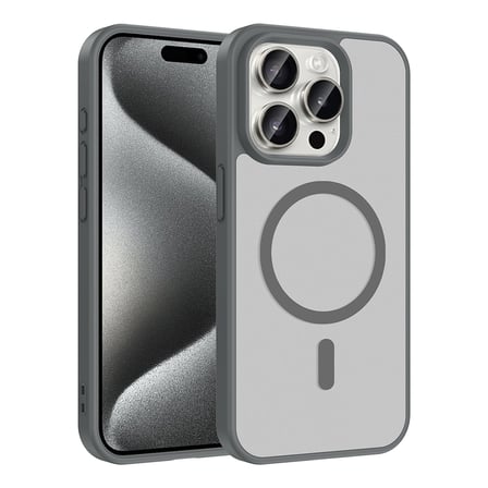 Apple iPhone 15 Pro Max Kılıf M-safe Şarj Özellikli Mat Babet Kapak